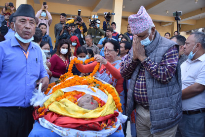 श्रद्धाञ्जलीका लागि जोशीको पार्थिक शरीर ललितपुरमा, ‘राष्ट्रिय सम्मान’का साथ बिदाइ गरिने